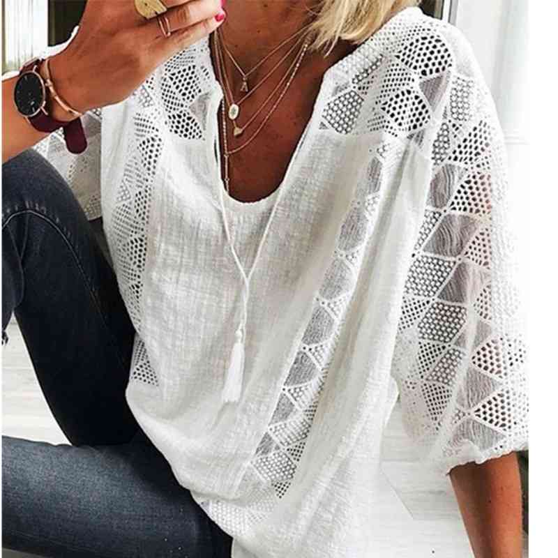 Women's Summer White Blouse Spring Long Sleeve Shirts Female V Neck Lace Blusas Plus Size Tunic 5XL Fashion Hollow Out Tops 210603, Yellow
Women's Summer White Blouse Spring Long Sleeve Shirts Female V Neck Lace Blusas Plus Size Tunic 5XL Fashion Hollow Out Tops 210603, Yellow