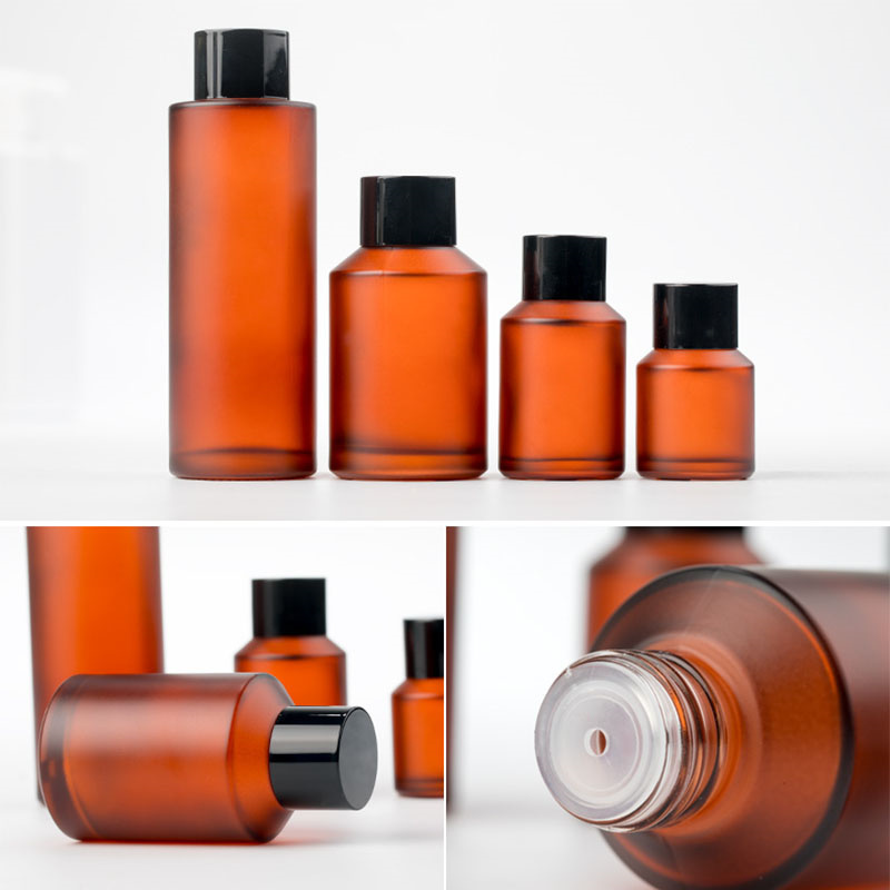 15ml 30ml 60ml 100ml Amber Glass Bottle Empty Lotion Spray Bottles Refillable Cosmetic Container for Cream Essential Oils - view 3