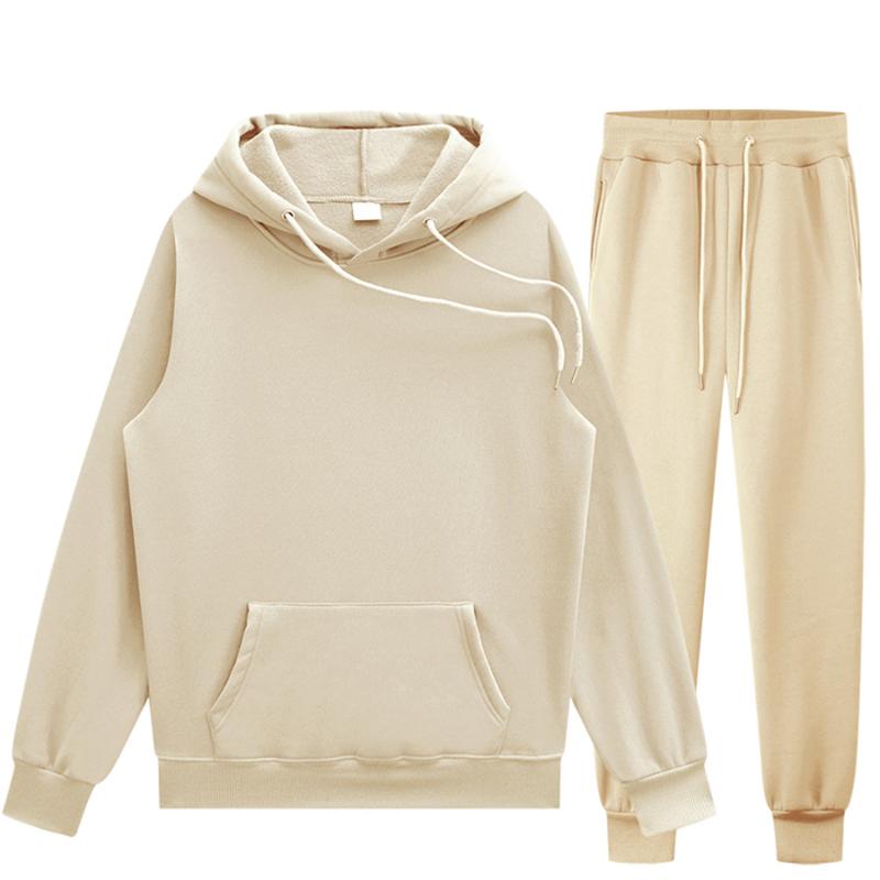Women's Two Piece Pants 2021 Womens Sets Hoodies Autumn Winter Hooded Sweatshirt Sweatpants Hoodie Pant Hoody Pullover Female Suit Tracksuit