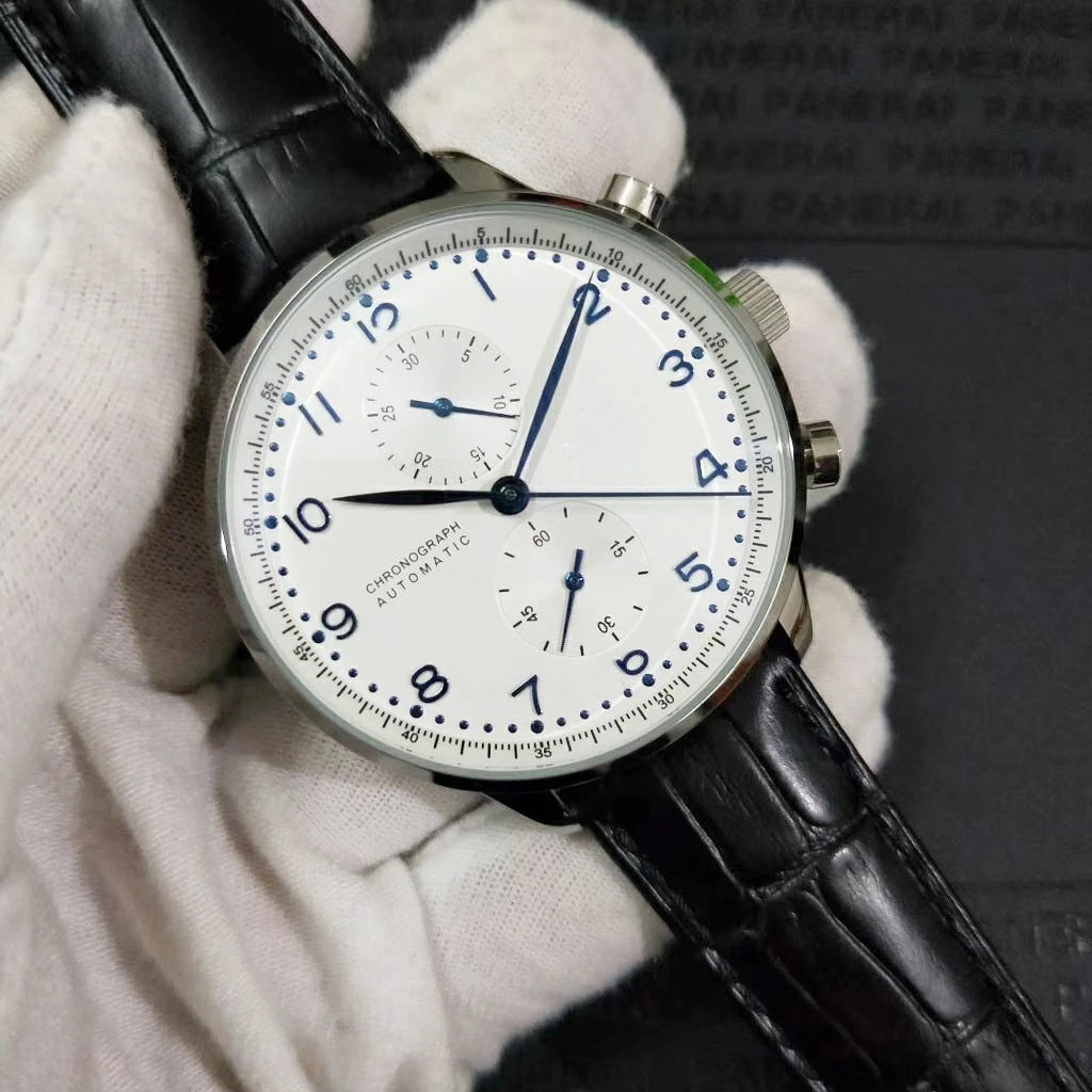 New Chronograph Men Watch Pilot PORTUGIESER Sapphire Rose Gold Coffee Black Blue Leather Sport White Sport Watches, 1piece(random color)
New Chronograph Men Watch Pilot PORTUGIESER Sapphire Rose Gold Coffee Black Blue Leather Sport White Sport Watches, 1piece(random color)