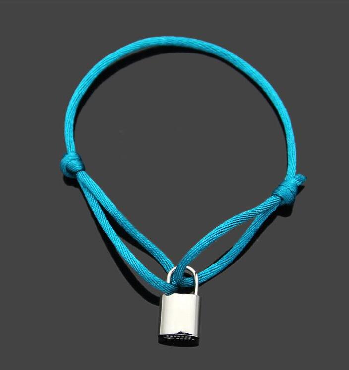 New Brand Lover Charm Bracelets Handmade Adjustable Rope Chain Bracelets Charm Lock Pendant Titanium Stainless Steel for gift With letter