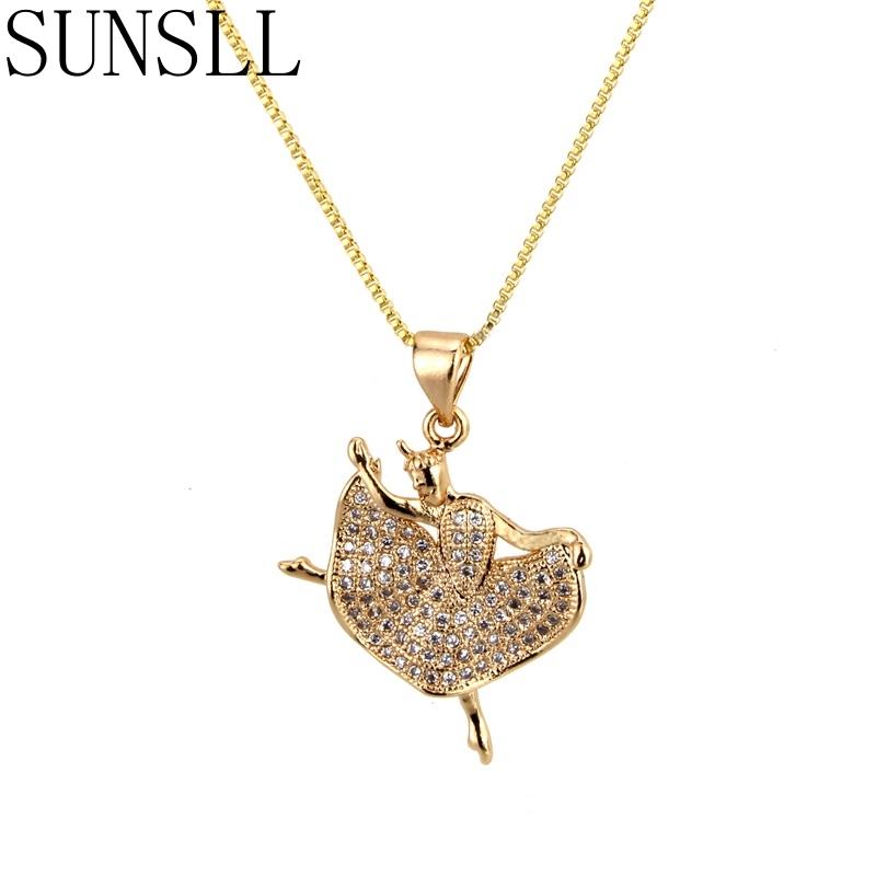 Pendant Necklaces SUNSLL Selling Handmade Dancing Girl Two Color Copper Cubic Zirconia Necklace For Feminina Gift Colar Jewelry Chain
Pendant Necklaces SUNSLL Selling Handmade Dancing Girl Two Color Copper Cubic Zirconia Necklace For Feminina Gift Colar Jewelry Chain