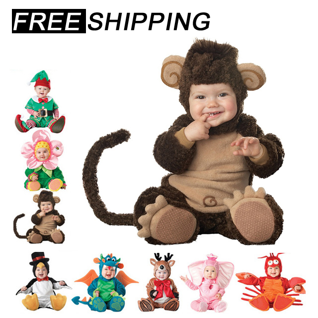 Halloween Costume boy clothes Girls Monkey Polar Bear Romper Kids Clothing baby hat socks Toddler Cosplay Set 210309