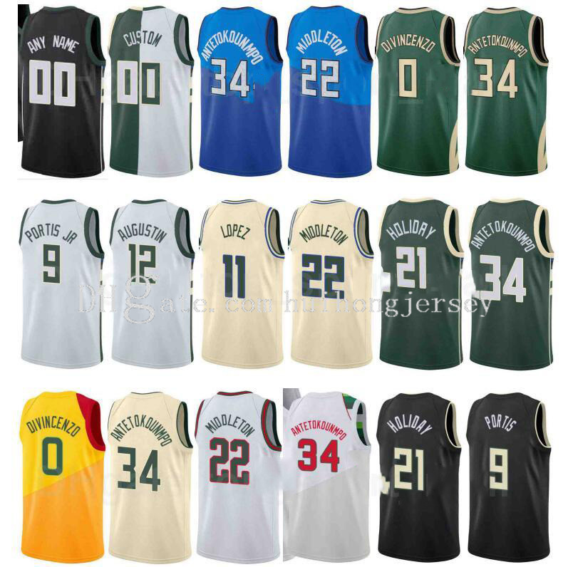 Screen Print Basketball Khris Middleton Jersey 22 Jrue Holiday 21 Giannis Antetokounmpo 34 Brook Lopez 11 Bryn Forbes Bobby Portis City Earned Edition
Screen Print Basketball Khris Middleton Jersey 22 Jrue Holiday 21 Giannis Antetokounmpo 34 Brook Lopez 11 Bryn Forbes Bobby Portis City Earned Edition