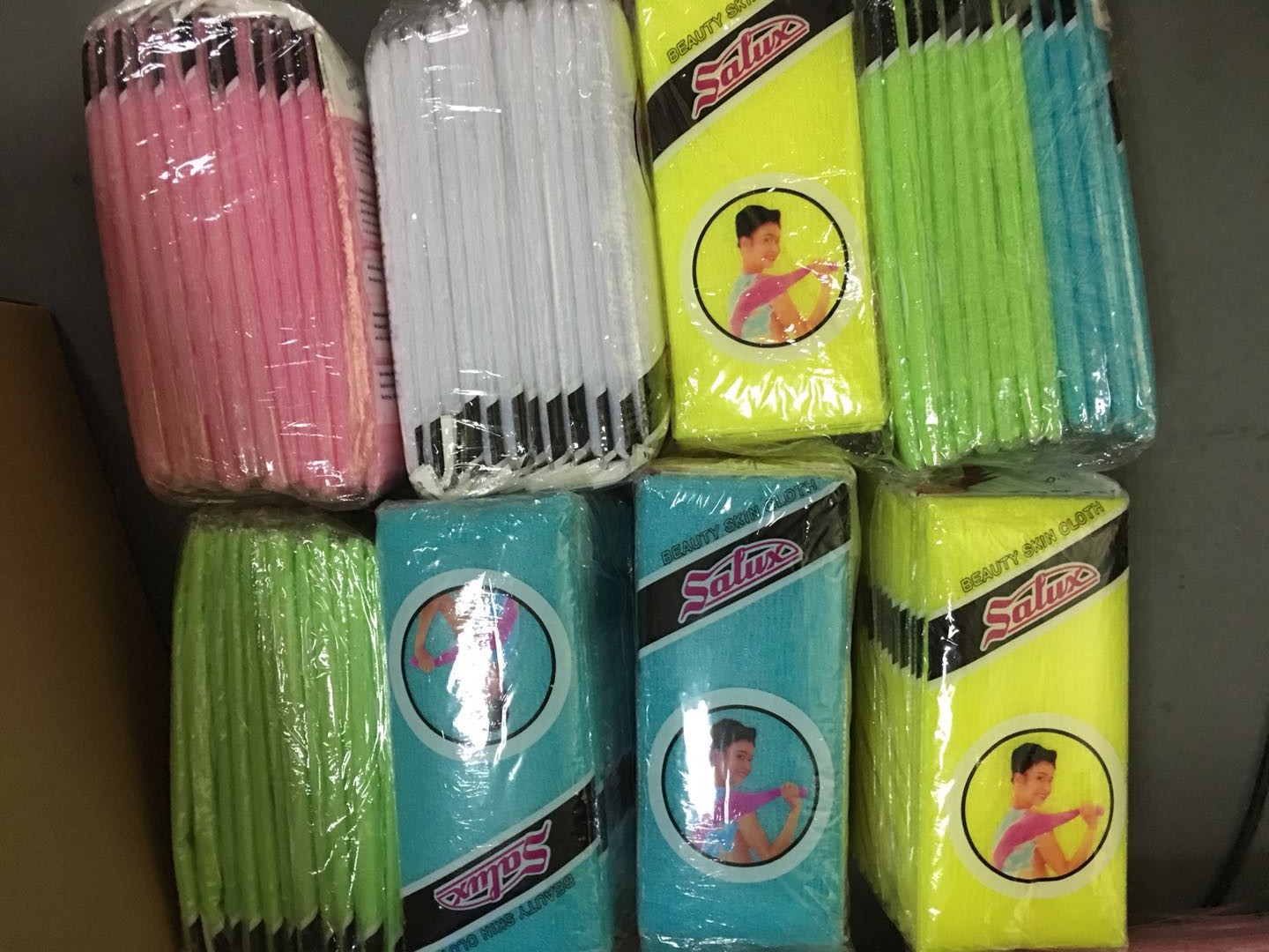 30*90cm Salux Nylon Japanese Exfoliating Beauty Skin Shower Wash Cloth Towel Back Scrub Bath Brushes lti Colors Free DHL WX9-440 Free shipping