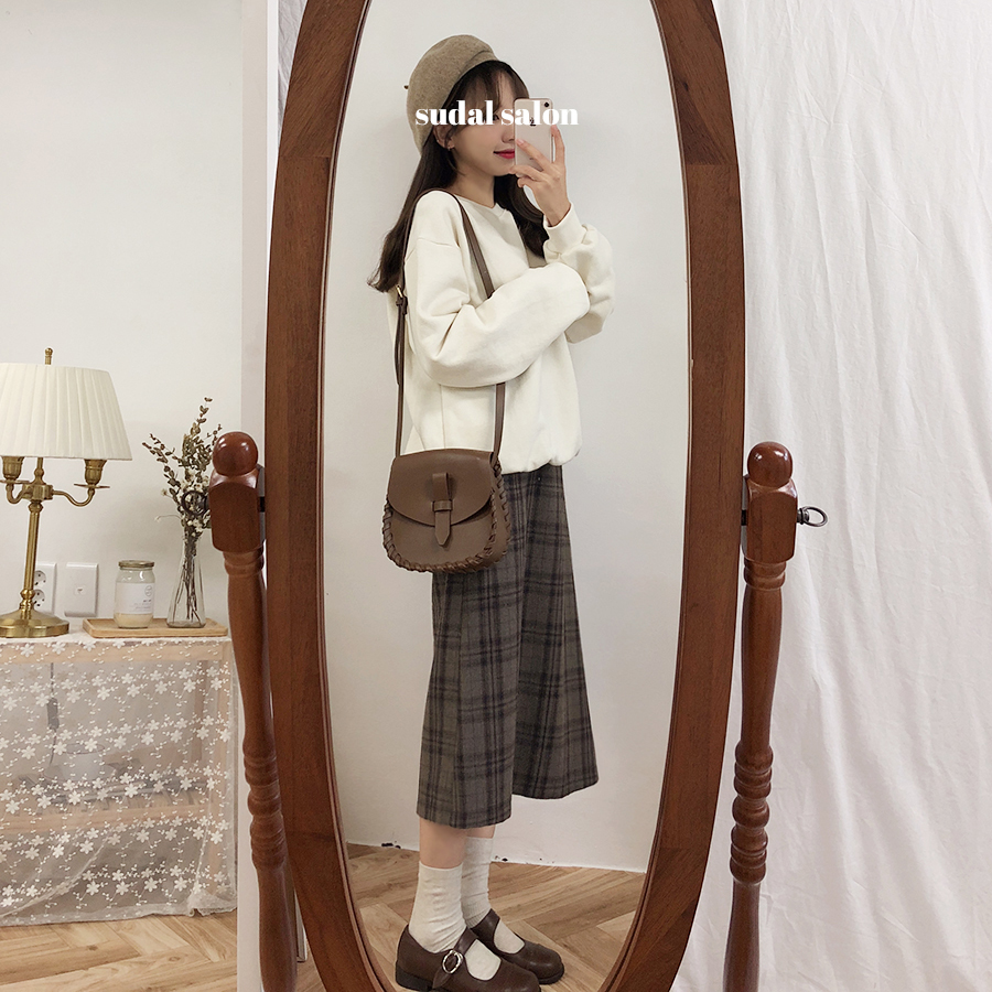 plaid Women Skirts Autumn Plus Size Skirt Female Vintage Jupe Femme Faldas Mujer High Waist School Girls mid carf mujer 210306