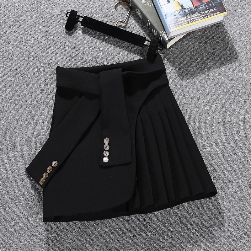 DEAT Summer Arrivals High Waist Lace Up Bandage Short Mini Pleated Skirt Women Casual MI963 210306