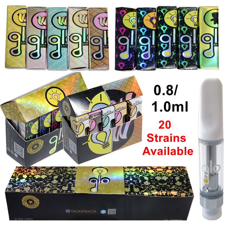 Glo Extracts Vape Pen cartridge Packaging Atomizers 0.8ml 1ml Ceramic Empty Glass Thick Oil Dab Pen Vaporizer Carts E Cigarette 510 Thread
Glo Extracts Vape Pen cartridge Packaging Atomizers 0.8ml 1ml Ceramic Empty Glass Thick Oil Dab Pen Vaporizer Carts E Cigarette 510 Thread