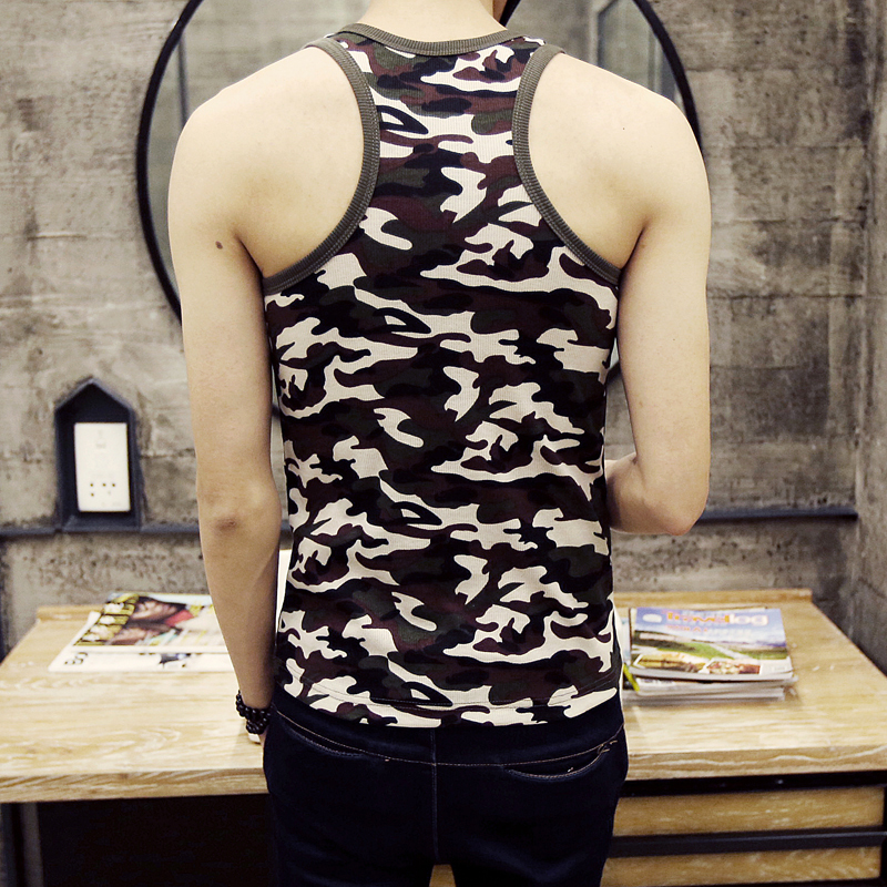 Men Summer Sleeveless Vest Male Casual Slim Fit Camouflage Sports Fitness Top Breathable Vest Breathable Male Sport Shirt 210308