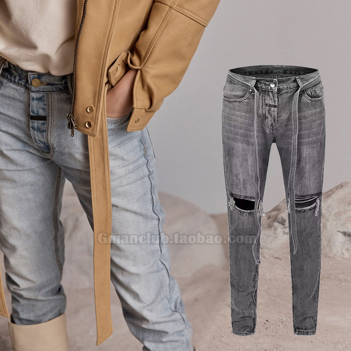 High Street Fog Fear of god 6th season bare ears torn flutter belt waterproof zipper jeans Bieber ZPJC, Blue
High Street Fog Fear of god 6th season bare ears torn flutter belt waterproof zipper jeans Bieber ZPJC, Blue
