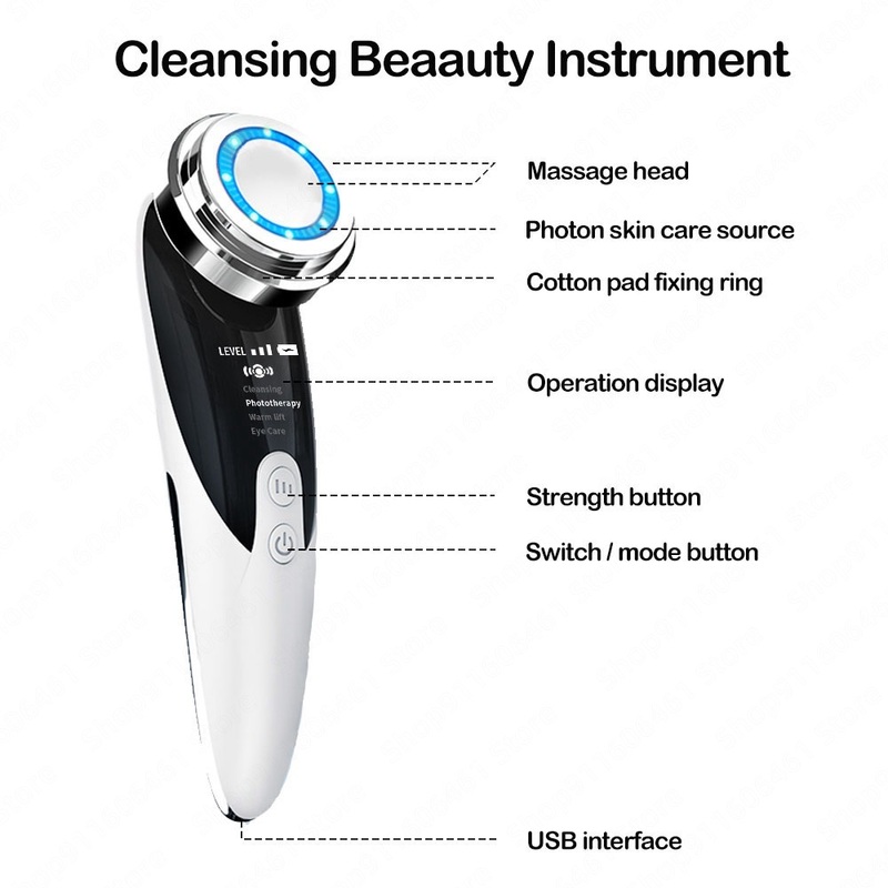 Massager For Face Care Skin Microcurrents Ultrasonic Cleaning Beauty Appliances High Frequency Radiofrequency Cleansing 220216