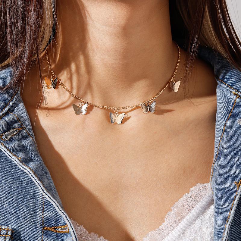 Chokers Exquisite Butterfly Tassels Pendant Necklaces For Women Sweet Animal Chain Choker Necklace Mujer Party Jewelry Crafts
Chokers Exquisite Butterfly Tassels Pendant Necklaces For Women Sweet Animal Chain Choker Necklace Mujer Party Jewelry Crafts