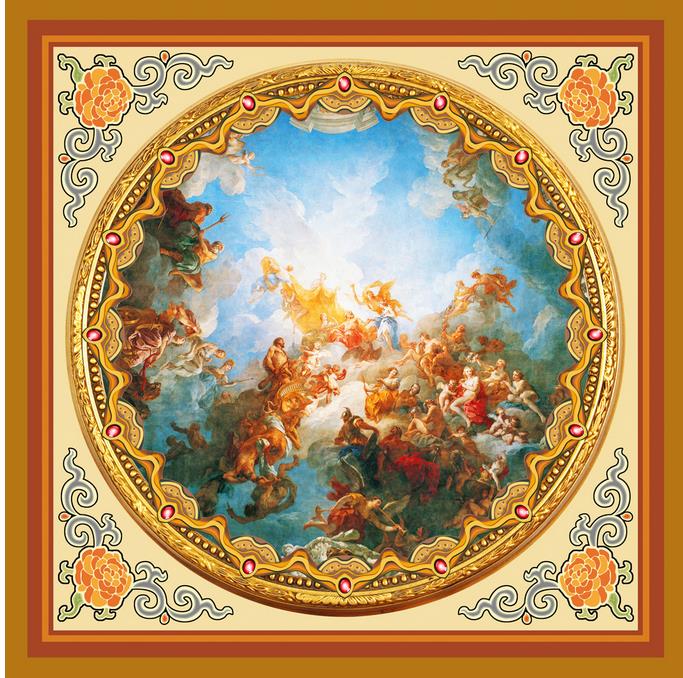 European style character oil painting ceiling mural 3d murals wallpaper for living room