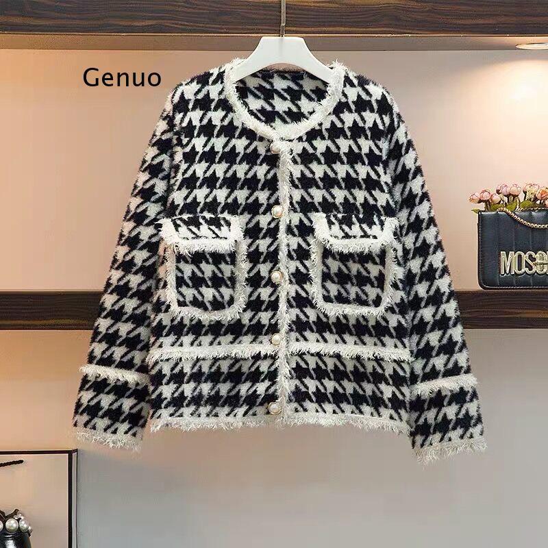 Women's Fur & Faux Mink Houndstooth Knitted Cardigan Women Winter Pocket Loose Plaid Sleeveless Fashion Outwear, Beige
Women's Fur & Faux Mink Houndstooth Knitted Cardigan Women Winter Pocket Loose Plaid Sleeveless Fashion Outwear, Beige
