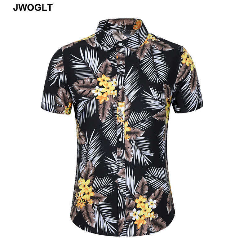 Pack Of 5PC Wholesale US/EU Size Summer Fashion Hawaiian Shirt Floral Printed Short Sleeve Beach Shirts Drop S-2XL 210528