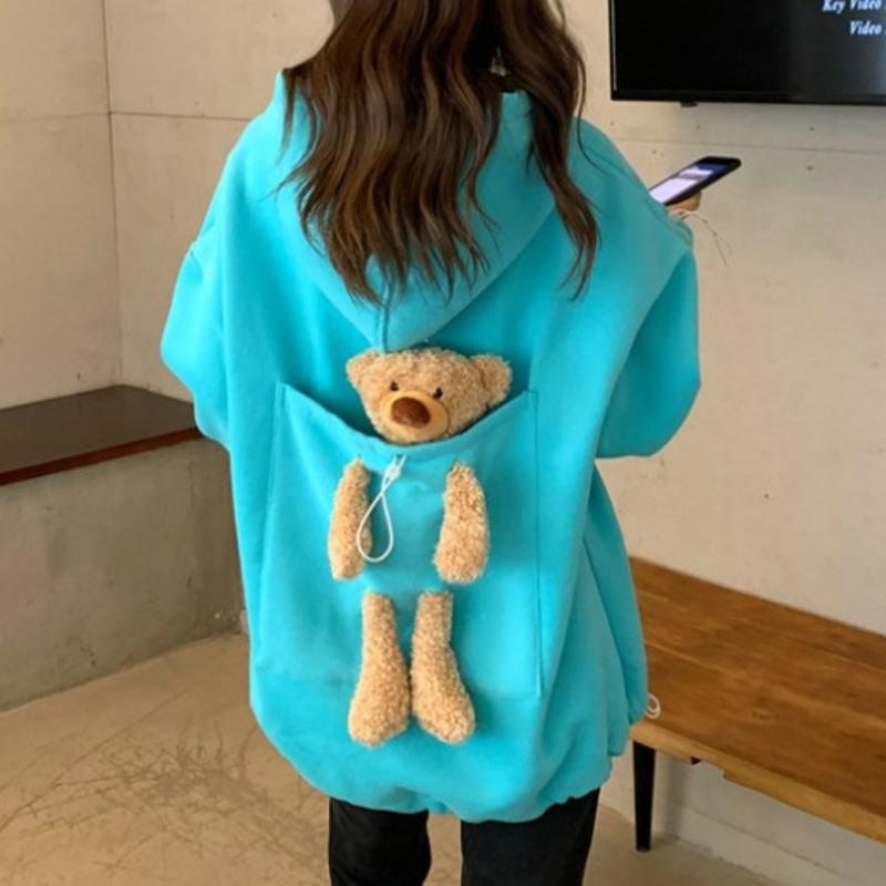 Women's Hoodies & Sweatshirts Women Thicken Plus Velvet Bear Toy In Back Big Pocket Warm Soft Hooded Sweatshirt Couple Pullover Coat S-XXL S, Black
Women's Hoodies & Sweatshirts Women Thicken Plus Velvet Bear Toy In Back Big Pocket Warm Soft Hooded Sweatshirt Couple Pullover Coat S-XXL S, Black