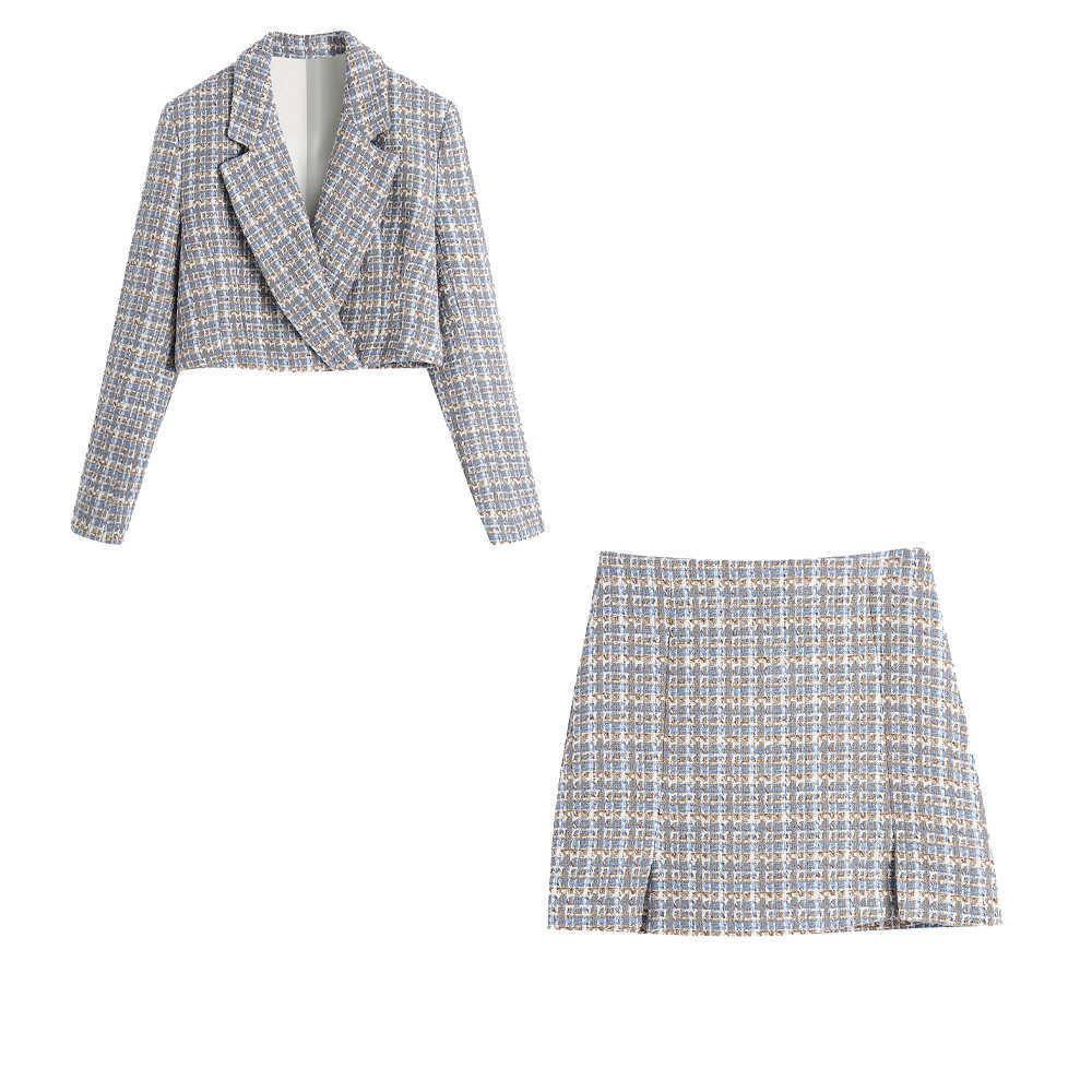 Women 2 piece set suit Cropped Blazer and Mini Skirt Elegant High Fashion Chic Lady Woman two piece blazer skirt set 210709
Women 2 piece set suit Cropped Blazer and Mini Skirt Elegant High Fashion Chic Lady Woman two piece blazer skirt set 210709