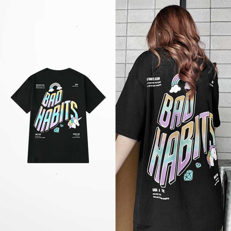 2021 New Rock Band Bad Habits Letter Print Street Wear Funny t Shirt Men Hip Hop Skateboard Fashion Vintage T-shirt Dx33, Black
2021 New Rock Band Bad Habits Letter Print Street Wear Funny t Shirt Men Hip Hop Skateboard Fashion Vintage T-shirt Dx33, Black