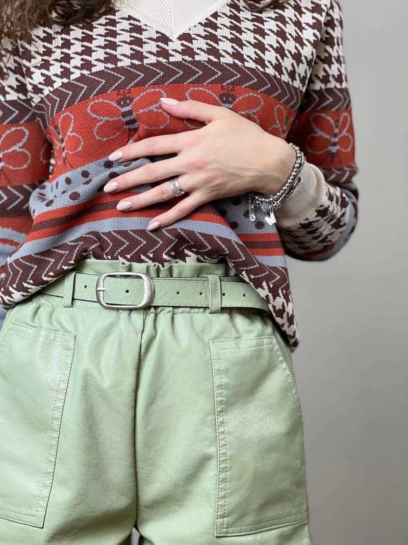 Belt Korean Style High Waist Pu Leather Shorts Women's Autumn Winter Booty 210714