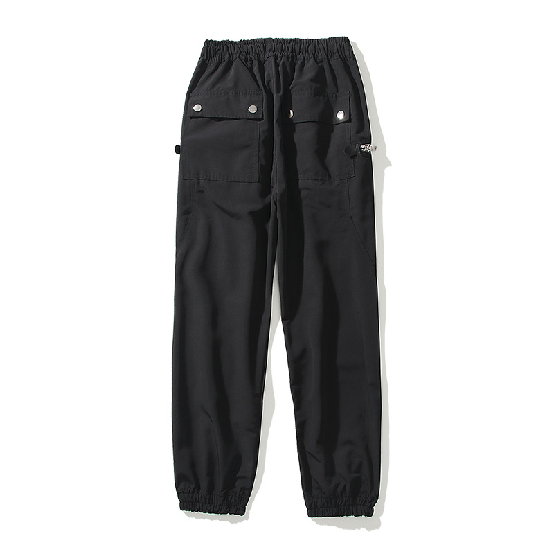 Men039s Pants RO style high street dark functional zipper trousers drawstring elastic casual slim trousers