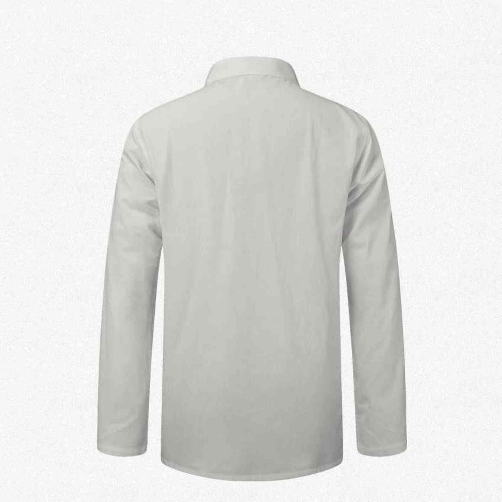 New Male Cotton Shirt Traditional Chinese Men Coat Clothing Kung Fu Tai Chi Uniform Autumn Spring Long Sleeve Jacket for Man Y1106