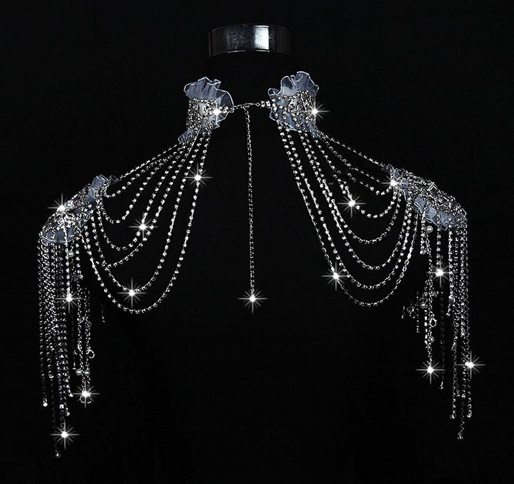 Hot Sell High Quality Bride Shoulder Chain Bridal Beads Wraps Bride Wedding Necklace Bridal Jewelry Free Earrings N302002