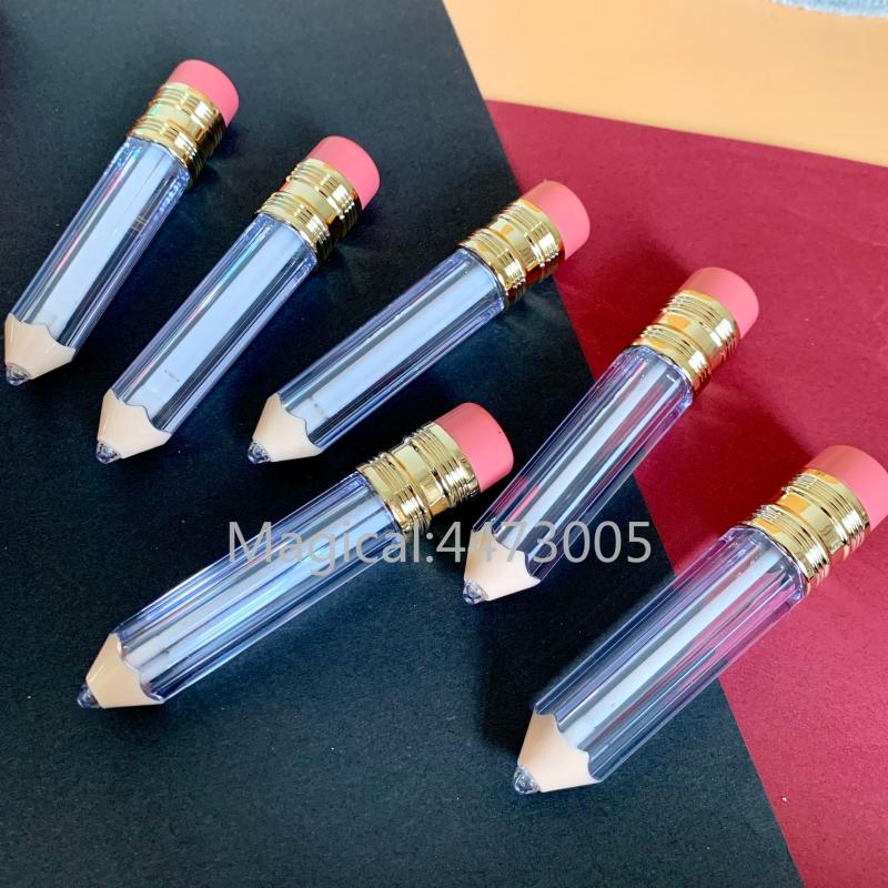 5ml 100pcs Empty Lip Gloss Tube Container Clear Lip Tubes Pencil Shape Lipstick Refillable Bottles Lipgloss Packing Bottles