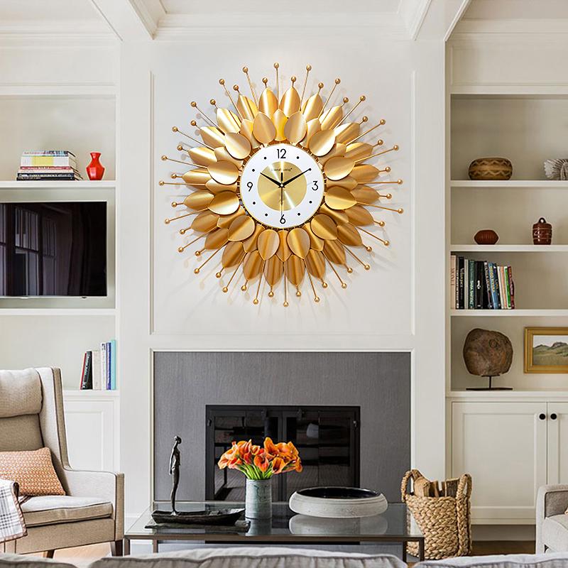 Wall Clocks Nordic Luxury Metal Modern Large Gold Clock 3d Simple Art Watches Horloge Murale Home Decoration FZ295