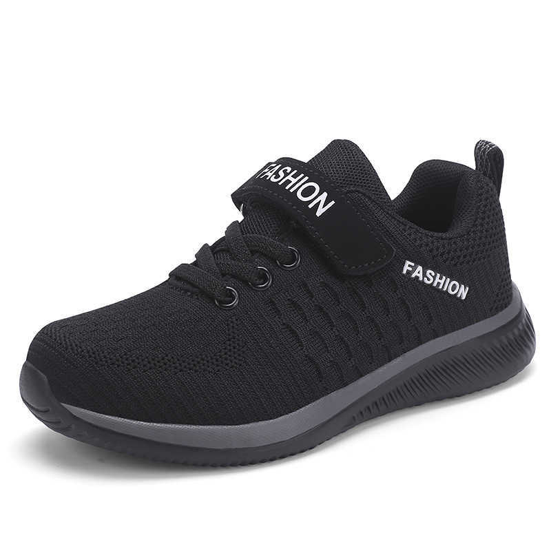2021 Fashion Kids Sport Shoes Boys Hook&loop Running Sneakers Breathable Mesh Casual Children Walking Boys Shoes Kids Shoes Girl G0908