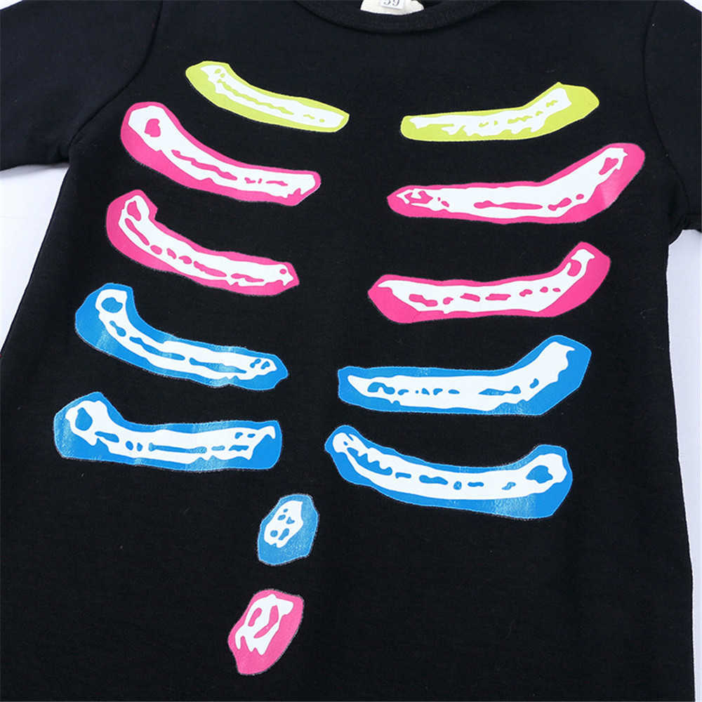 Mudkingdom Kids Rompers Long Sleeve Children Clothing and Hat 2Pcs Set Funny Skeleton Halloween Clothes Baby Boys-Girls Crawl Ju 210615