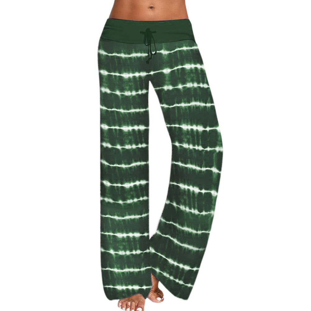 2021 Pants style women's loose tie-dye printed yoga wide-leg sports trousers