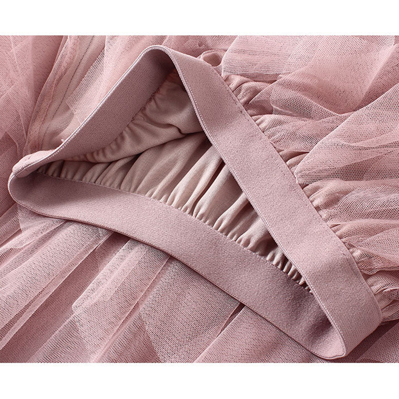 TIGENA Fashion Tutu Tulle Skirt Women Long Maxi Skirt Korean Cute Pink High Waist Pleated Skirt Female School Sun spodnica 210306