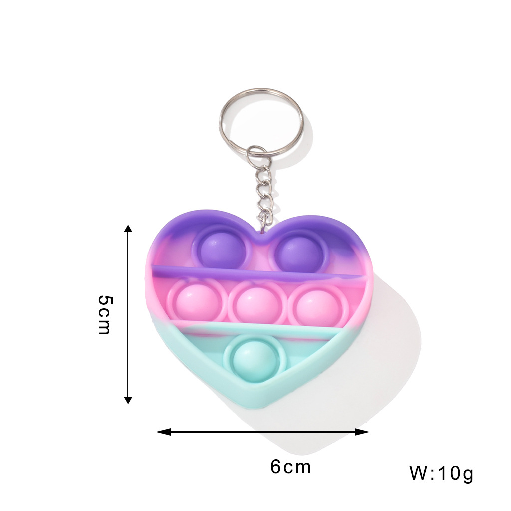 Pop Its Fidget Toys Simple Dimple Push Bubble Sensory Toy Key Rings New Colorful Squishy Anti Stress Children Adult Xmas Gifts Educational Decompressi