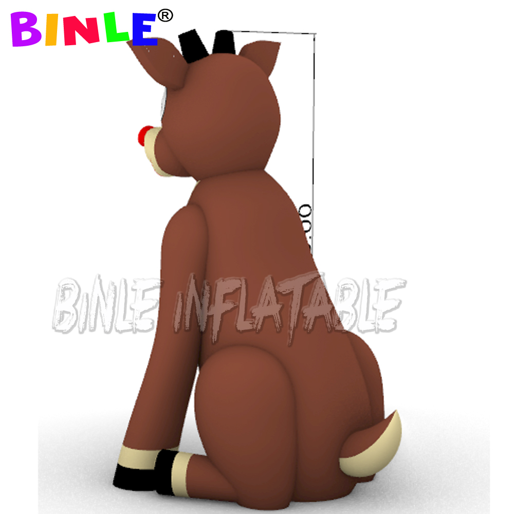 Giant Animated Lovely Inflatable Christmas Rudolph,giant brown Reindeer ornament for farm house yard decoration