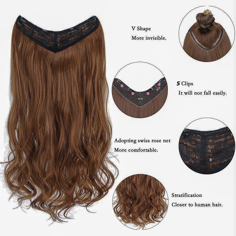 Synthetic Wigs 5 Clip In Hair 22" One Piece Full Head 150g Clips Hairpieces Curly Long cosplay women wigs