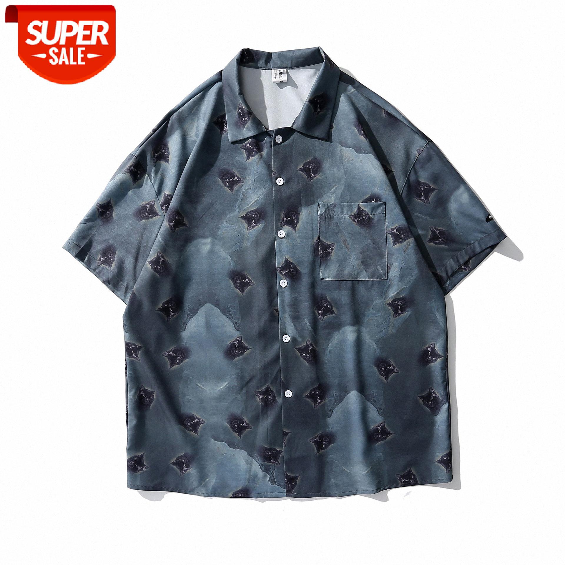 Wei Yi flower shirt men's and women's short-sleeved loose-fitting dark cat print holiday travel style casual top #Wk1R, White;black
Wei Yi flower shirt men's and women's short-sleeved loose-fitting dark cat print holiday travel style casual top #Wk1R, White;black