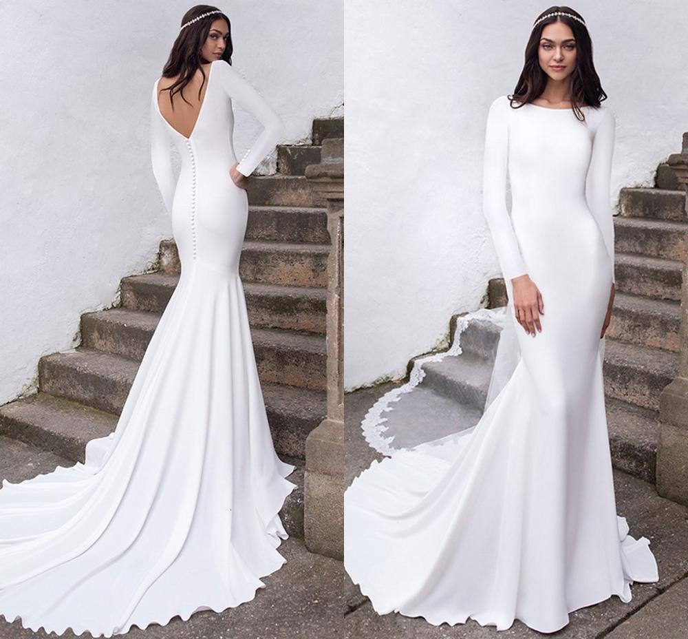 Vestido De Mariage New Simple Long Sleeves Mermaid 2021 Bridal Es Buttons Back Wedding Gown Eqj3, Ivory
Vestido De Mariage New Simple Long Sleeves Mermaid 2021 Bridal Es Buttons Back Wedding Gown Eqj3, Ivory