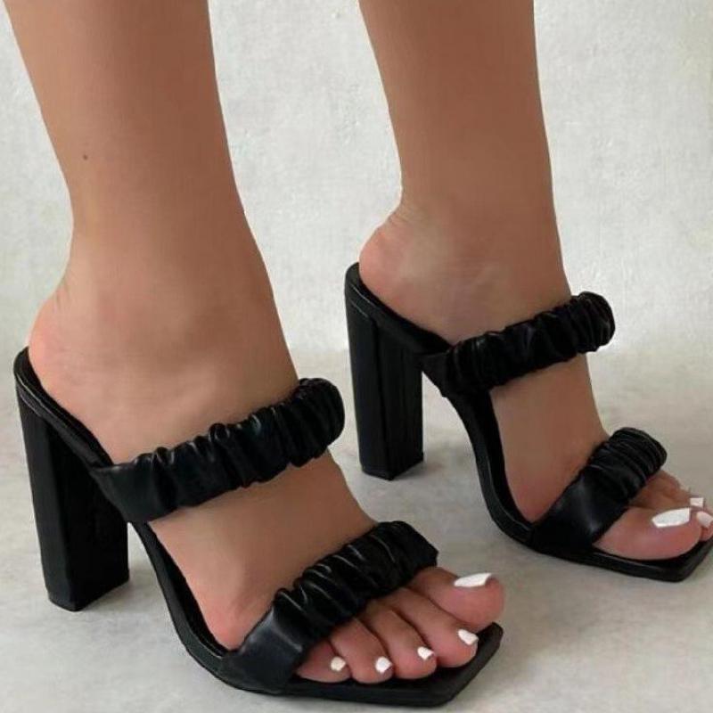 Slippers Fashion Women Square Open Toe Heeled Leather Slides Dress Shoes Indoor Summer Ytmtloy Sapatos Femininos House, Black
Slippers Fashion Women Square Open Toe Heeled Leather Slides Dress Shoes Indoor Summer Ytmtloy Sapatos Femininos House, Black