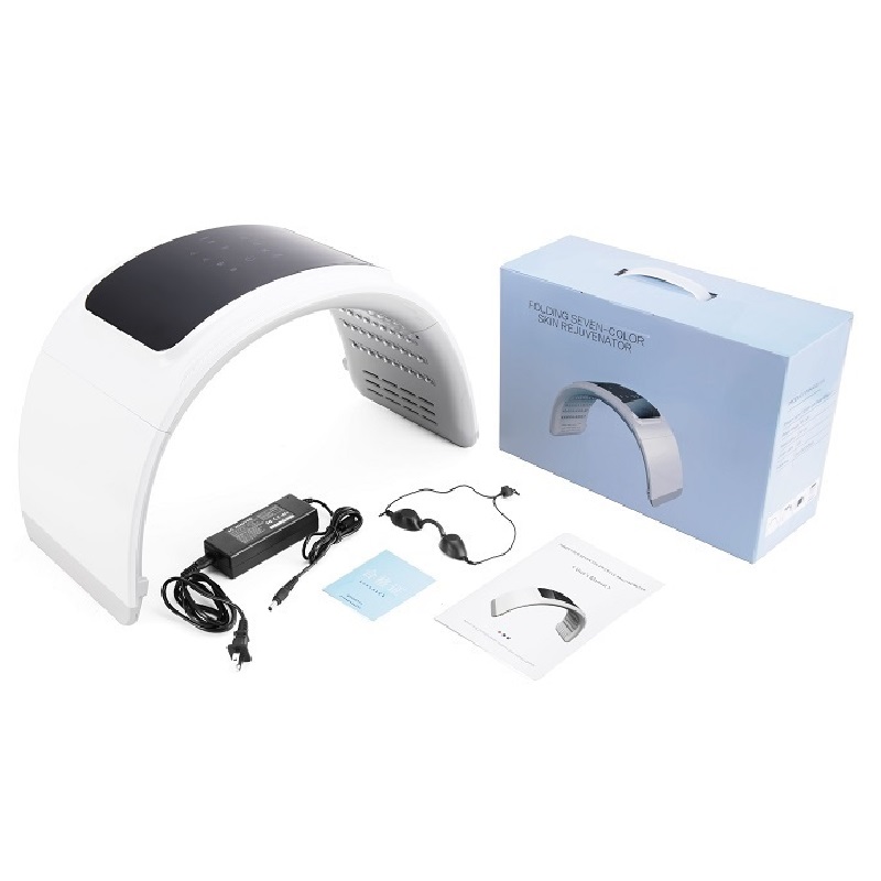LED Skin Rejuvenation Folding Seven-color Skin Rejuevnator LIght Facial Therapy Machine Facial Mask With Seven Modes Anti-Aging Therapy Device