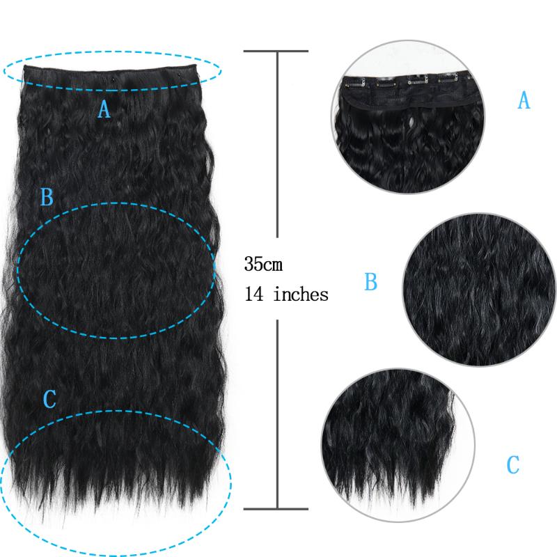 Synthetic Wigs LISI GIRL 5 Clips Hair Long Straight Clip In False Black Pieces For Women