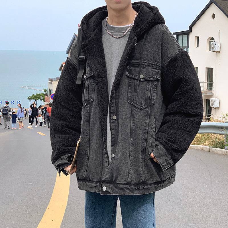 2021 New Winter Thick Denim Jacket Men's Warm Fashion Casual Hooded Lamb Fur Men Wild Loose Korean Short Coat Mens Clothes M-2xl Gtn7, Blue
2021 New Winter Thick Denim Jacket Men's Warm Fashion Casual Hooded Lamb Fur Men Wild Loose Korean Short Coat Mens Clothes M-2xl Gtn7, Blue