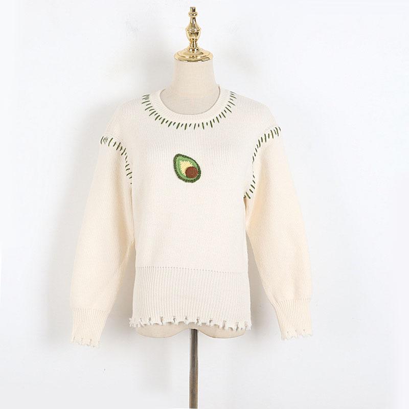 Women's Sweaters Luxury Designer Brand Pullovers For Women Causel O Neck Embroidery Stitching Handmade Avocado Knitted Sweater, White;black
Women's Sweaters Luxury Designer Brand Pullovers For Women Causel O Neck Embroidery Stitching Handmade Avocado Knitted Sweater, White;black