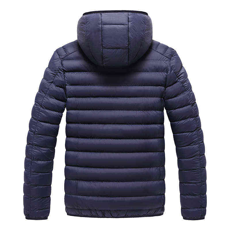 Men Winter Casual Warm Thick Waterproof Jacket Parkas Outwear Fashion Pockets Windproof Hat Parka 211110