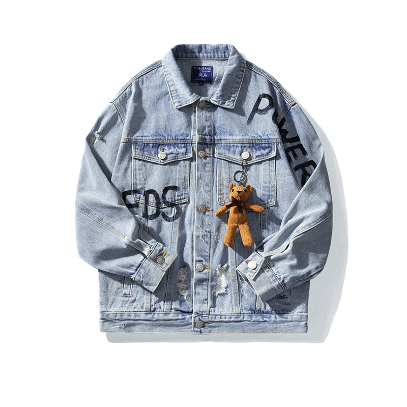 2021 New Cartton Letter Painted Streetwear Oversize Jeans for Men and Women Ripped Washed Retro Casual Denim Coat Windbreaker F6hz, Blue
2021 New Cartton Letter Painted Streetwear Oversize Jeans for Men and Women Ripped Washed Retro Casual Denim Coat Windbreaker F6hz, Blue