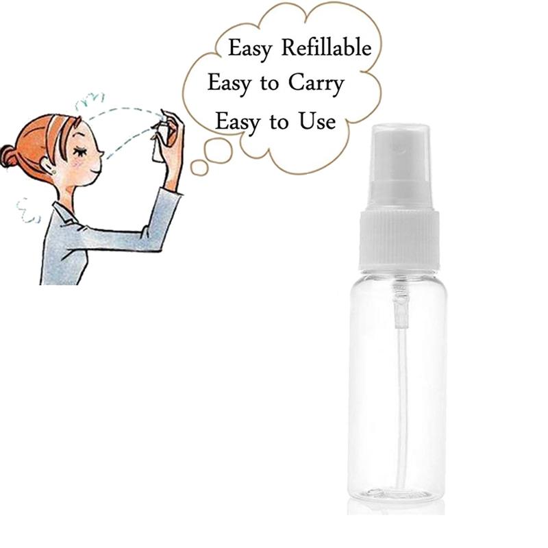 1.7 Oz Plastic Clear Spray Bottles, 50Ml Refillable Fine Mist Sprayer Bottles Makeup Cosmetic Atomizers Empty Small Spray Bottle