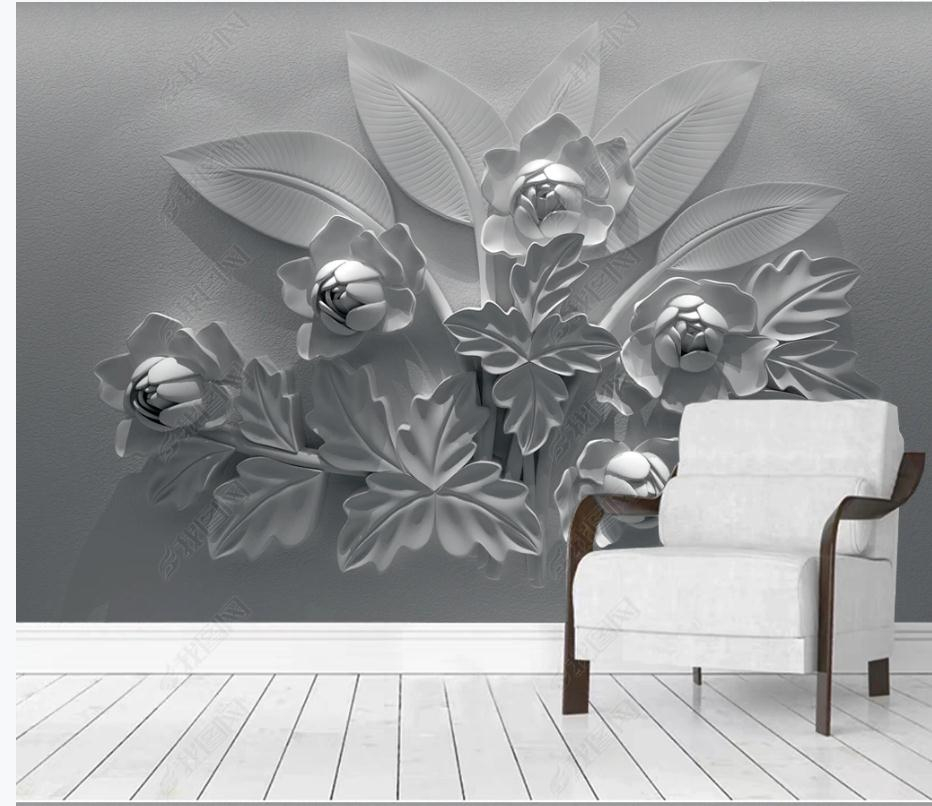 Abstract three-dimensional flower wallpapers background wall 3d murals wallpaper for living room