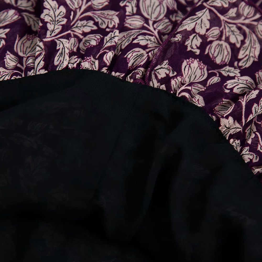 Women Printed Draped Short Dress V-neckline Ruffled Hem Vintage Retro Casual Elegant Chic Mini Woman Dresses 210709