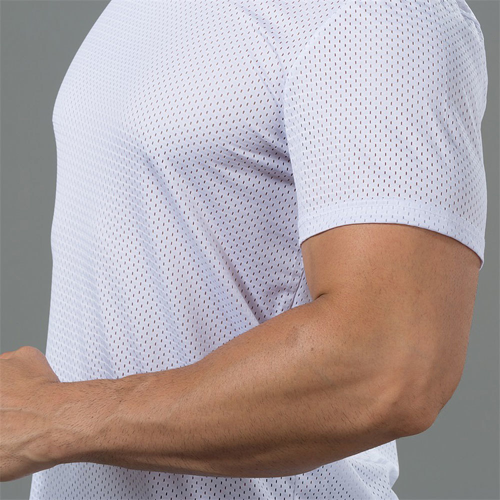 Men's Solid Mesh See Through Fishnet T Shirt Stretchable Tshirt Transparent 2021 Sexy Short Sleeve 4XL O Neck 5 Colors MYDBSH 210225