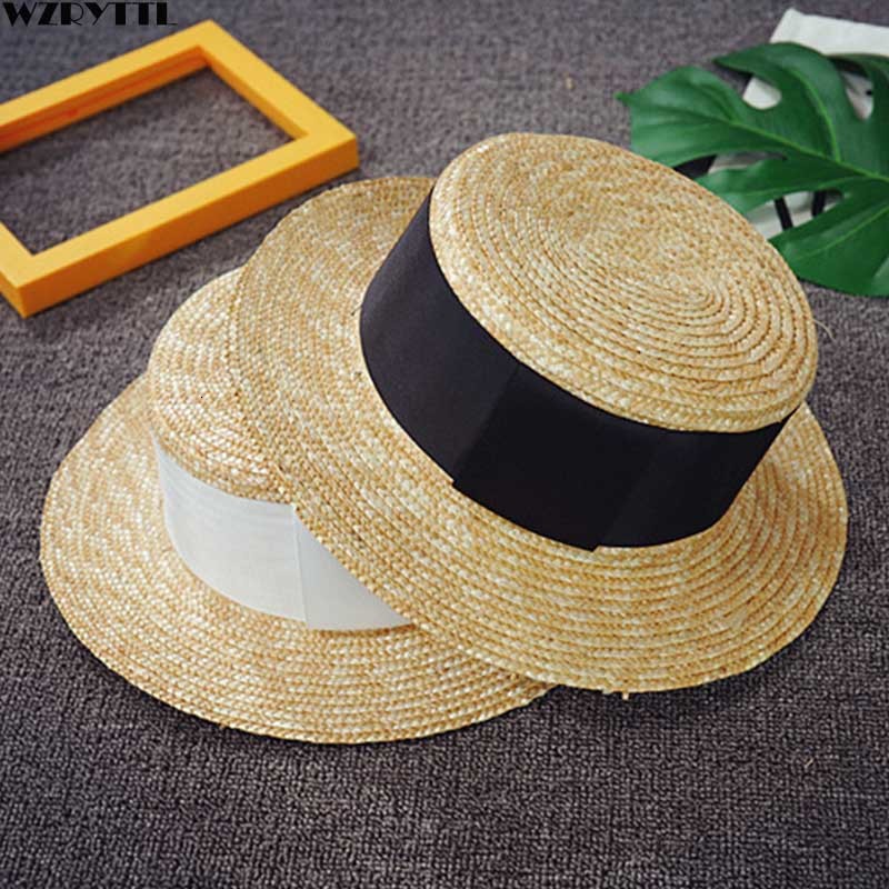 2021 New Classical Summer Derby Straw for Girl Boy Sun Hats 5cm Wide Brim Children Beach Flat Boater Hat Size 48-53cm Qbkx, With black ribbon
2021 New Classical Summer Derby Straw for Girl Boy Sun Hats 5cm Wide Brim Children Beach Flat Boater Hat Size 48-53cm Qbkx, With black ribbon