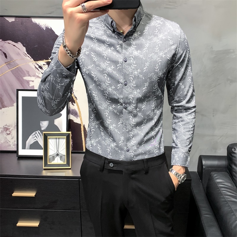 2021 New Korean Fingerprint Shirt in the Shape Long Casual Man's All Game Thin Fit Floral Shirts for Men's Clothes 3xl 5crc, Black
2021 New Korean Fingerprint Shirt in the Shape Long Casual Man's All Game Thin Fit Floral Shirts for Men's Clothes 3xl 5crc, Black